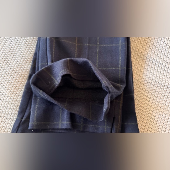 THEORY Navy Blue Checkered Straight Leg Slacks Women’s Pants Trousers - Picture 9 of 13